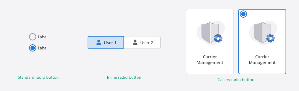 Types of radio buttons